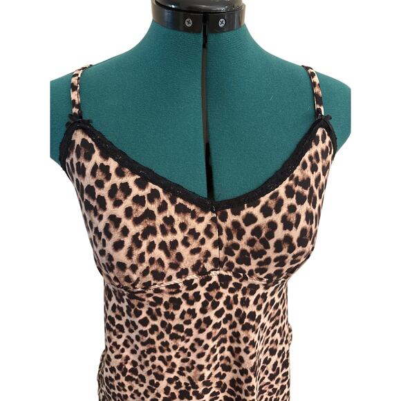 Women’s Medium Animal Print Sleeveless Y2K Babydoll Top GUC - Picture 3 of 5